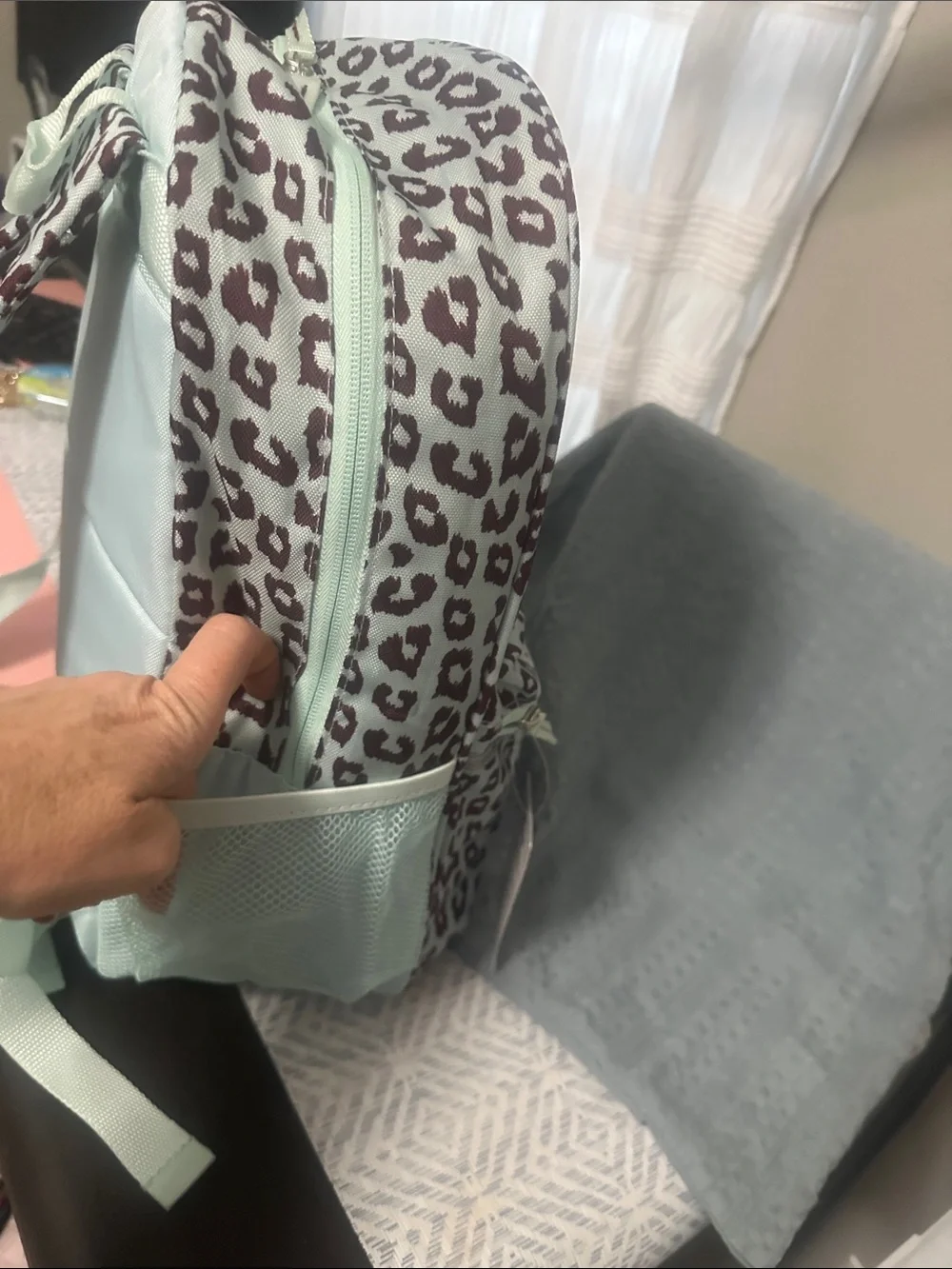Mint Leopard Print Backpack NWT